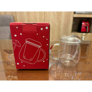 全新 RELEA 物生物 320ml耐熱玻璃泡茶杯（附濾茶器）