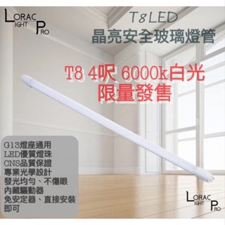限量發售新推出 含稅 T8 4尺20W LED 晶亮燈管 白光 1箱30入 山型 輕鋼架燈座 省電