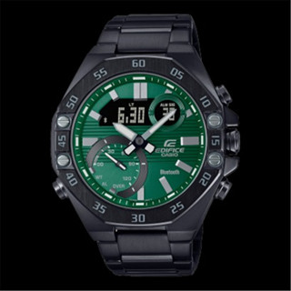 CASIO EDIFICE 卡西歐 藍芽 賽車 八角形錶圈 黑x綠 (ECB-10DC-3A) [秀時堂]