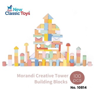 荷蘭New Classic Toys 莫蘭迪創意桶裝堆塔積木100pcs #疊疊樂 積木 平衡玩具 木製玩具 堆塔積木