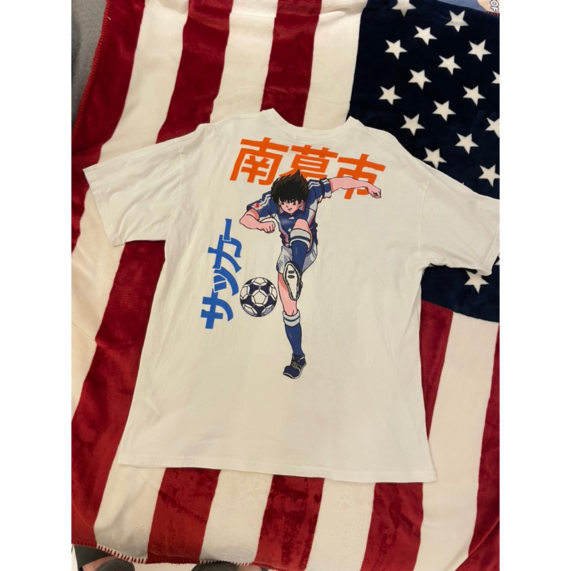 [喵老闆] 二手區 PULL&BEAR X 足球小將翼 大空翼 限量聯名T恤 XL