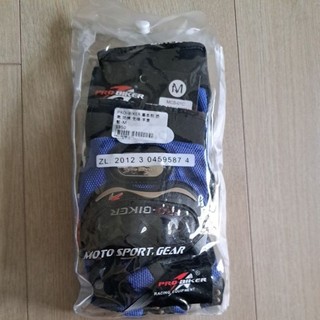 PRO BIKER 透氣 防摔 全指手套 藍 M 機車