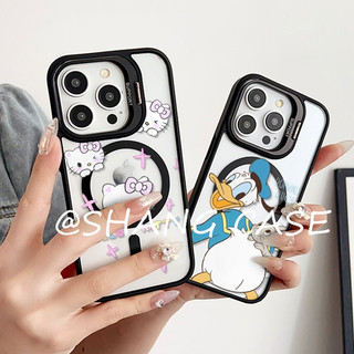 凱蒂貓磁吸無線充iPhone 11手機殼 蘋果12 13 14 15 17Pro max 鏡頭支架 i16plus保護殼