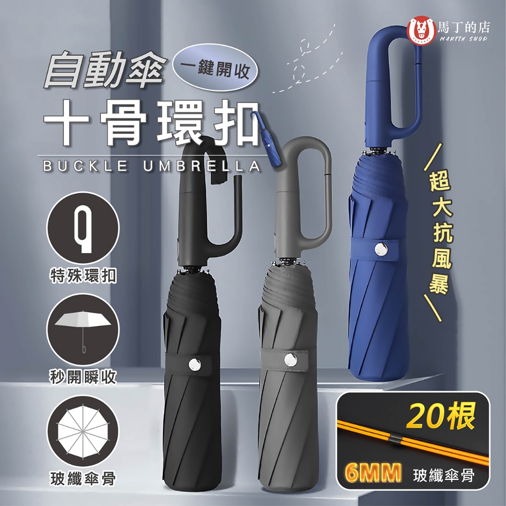 【馬丁居家】北歐風自動傘 黑膠雨傘 快乾傘 抗UV傘 防潑水摺疊傘 抗風傘 晴雨傘 遮陽傘 摺疊傘 環扣自動傘 折疊傘