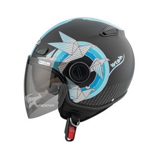 【ZEUS】安全帽 ZS-210BC DD97 消光黑藍 內鏡 3/4罩 飛行帽 插扣 內襯可拆｜耀瑪騎士
