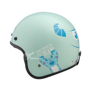 【EVO】CA-309 安全帽 大臉毛怪 淺綠 亮面 怪獸電力公司 怪獸大學 復古帽 309 加贈抗UV鏡片｜耀瑪騎士