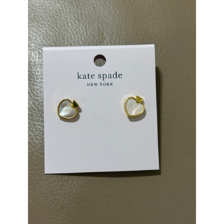 Kate Spade 耳環 貝殼感光澤珍珠 桃心耳環 耳釘