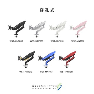 WaveSplitter 威世波 穿孔式 電競Style 鋁合金氣壓 螢幕支架 WST-MNT (現貨/預購)