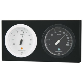 【94iNippon】代購現貨 日本境內販售商品日本製 EMPEX MN-4830溫濕度計 黑白雙圓天然木質框 簡約優雅