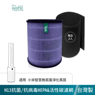 怡悅 HEPA 抗菌 濾心 濾網 適用 米家 小米 智慧無扇葉淨化風扇 空氣清淨機 無扇葉風扇 送兩片前置活性碳濾網