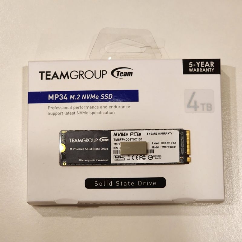 [極新] 十銓 Team MP34 4TB M.2 NVME SSD