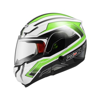 【ZEUS】贈好禮 ZS-3300 GG19 白綠 下巴可掀式全罩 內鏡 可樂帽 安全帽｜耀瑪騎士