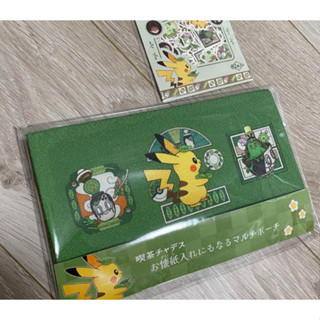 【訊地ノ心】寶可夢中心 ●吃茶チャデス● 皮卡丘、來悲粗茶、木木梟 綠園道 霧面珍珠色 抹茶收納包
