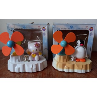 日本老物 企鵝家族 Hello Kitty 公仔造型感應式風扇 桌上型風扇 電池式 Pingu pinga 三麗鷗雜貨