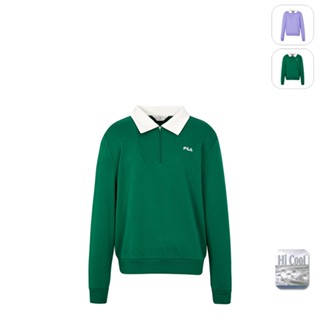 【FILA】男性 吸濕排汗 長袖 運動PLOL衫-綠色 1POX-5725-GN