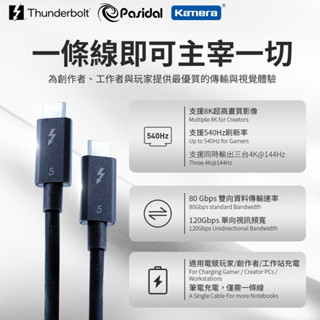 Pasidal Thunderbolt 5 線 🉐臺灣出貨 雷電5 Passive 8K USBC 240W傳輸線