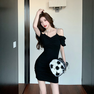 設計感包臀短裙 黑色洋裝 辣妹小黑裙 性感露胸 夜店洋裝 改良旗袍 氣質洋裝 修身連衣裙 網紗拼接 包臀連身裙 包臀洋裝