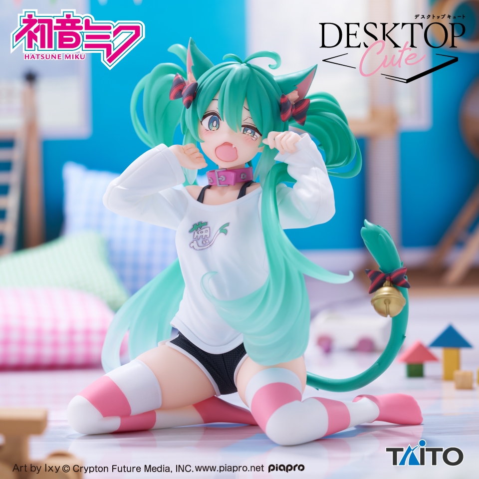 🔥鹿本🔥全新 日版 景品 TAITO 初音未來 初音 Desktop Cute 貓耳T恤 公仔 模型