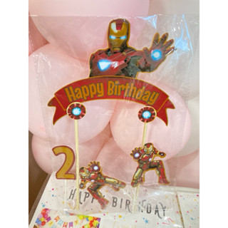 派對🎉2歲鋼鐵人｜蜘蛛人生日蛋糕插牌｜迪士尼Disney插旗｜卡通造型｜慶生道具