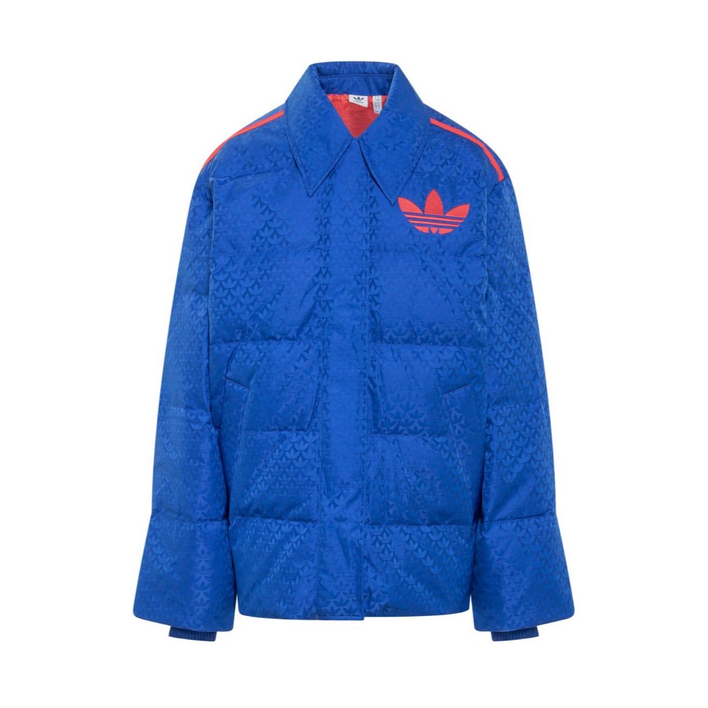 adidas 女款 Adicolor 70 年代字母圖案羽絨服 皇家藍 UK6/8/10/12/14/16