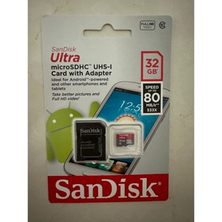 SanDisk Ultra microSDHC UHS-I 32G 記憶卡 (含轉卡)