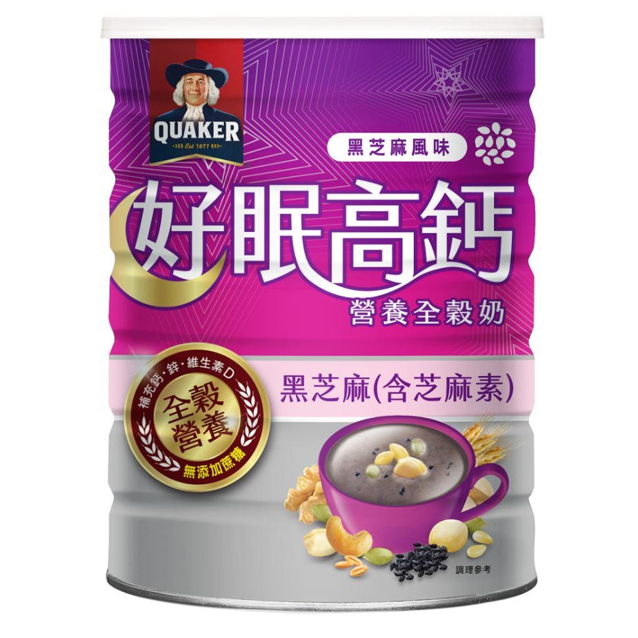 【QUAKER 桂格】好眠高鈣(晚安好眠)營養全穀奶（600g／罐） 芝麻素 維生素 E
