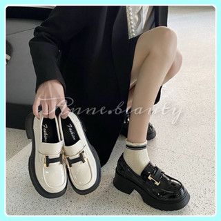 【大尺碼 H字 樂福鞋 小皮鞋】［Anne.beauty] ☆現貨+預購☆厚底樂福鞋 樂福鞋 增高 馬蹄扣鬆糕鞋 小皮鞋