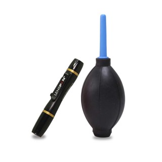 Lenspen NLP-1拭鏡筆+1號吹球(不挑色) 隨身除塵好幫手 適用各種光學產品 黑色專利碳化合物清潔頭