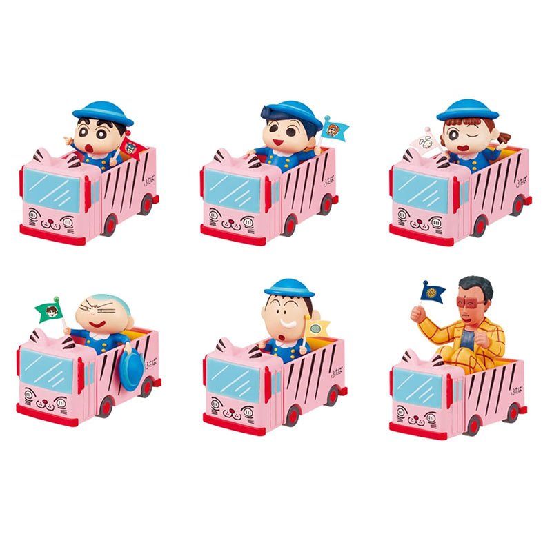 【日本 Re-MeNT 】 蠟筆小新 雙葉幼稚園 校車 盒玩 全6入 玩具 園長先生 阿呆公仔 小新公仔