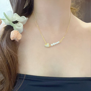 ICECHI臺灣現貨｜純銀項鍊｜閃亮亮珍珠愛心鎖骨純銀項鍊#珍珠愛心項鍊#純銀項鍊