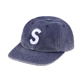 SUPREME PIGMENT S LOGO 6-PANEL BLACK 帽子 老帽 水洗藍 FW24H28-NY