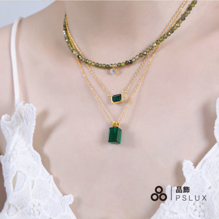 ❁品飾PSLUX❁簡約新中式綠色項鍊 ins風輕奢高級感百搭 日系韓系氣質小眾 質感 法式復古精緻 優雅吊墜 親膚