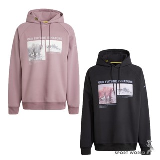 Adidas 長袖上衣 男裝 女裝 連帽 國家地理聯名 藕粉/黑【運動世界】JJ4357/JJ4358