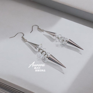 Aurora.acc｜蒂亞 垂墜鋯石耳勾耳環｜奧蘿菈飾品》｜附 耳堵 收納袋 擦拭布｜可免費改夾式耳環｜無耳洞 勾式
