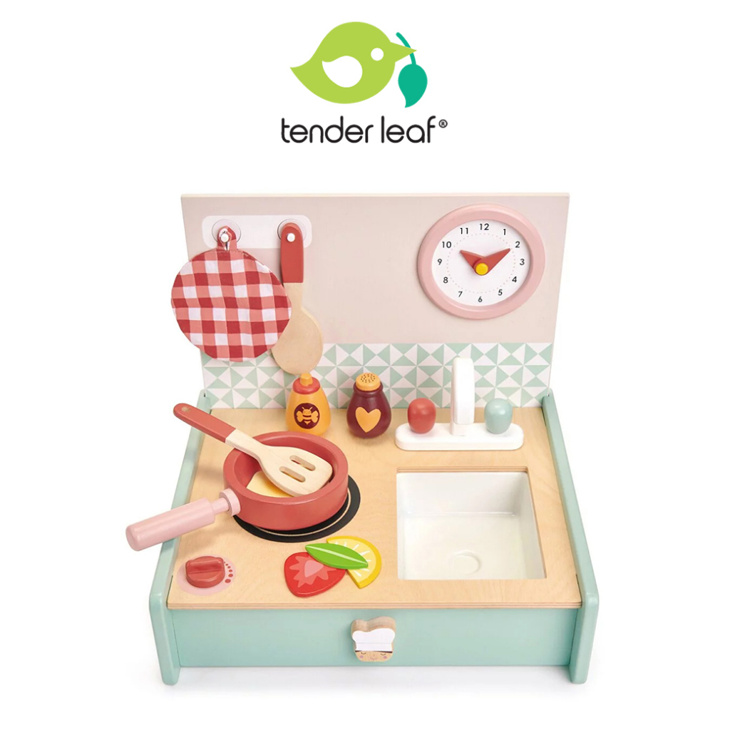 美國【Tender Leaf】時尚行動小餐廚 木質玩具 木製玩具 兒童玩具 扮家家酒玩具 ｜翔盛國際baby888