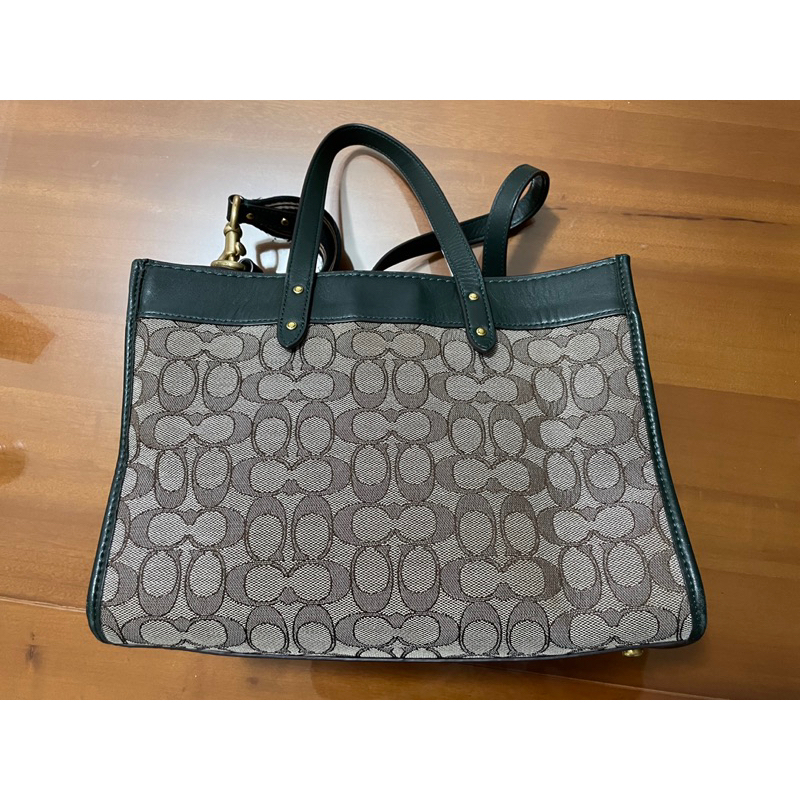 COACH Field Tote 30專櫃購入滿版LOGO大款手提斜背托特包