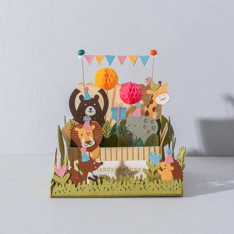 紙模型【好時光DIY材料包】動物生日派對(S)紙風景  紙雕