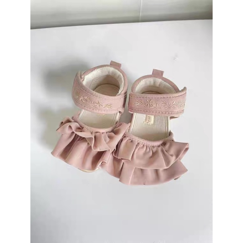 24h出貨～尺寸12全新正品日本🇯🇵tete a tete人氣童裝品牌唯美刺繡蛋糕滾邊娃娃涼鞋·寶寶、女寶