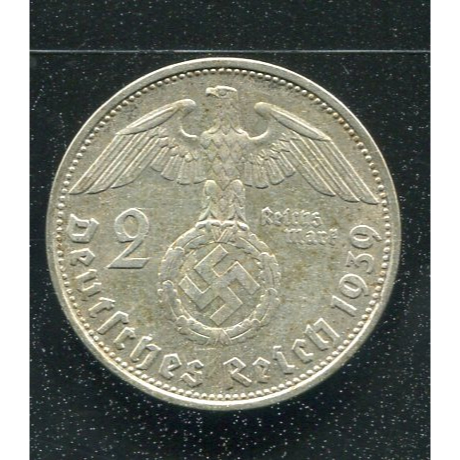 【銀幣】GERMANY 納粹 (德國), ,2 R.Mark,K93,1939D #203247,極美上XF+