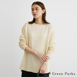 Green Parks 【SET ITEM】網格針織開衩上衣+素面T恤(6A33L2C0200)