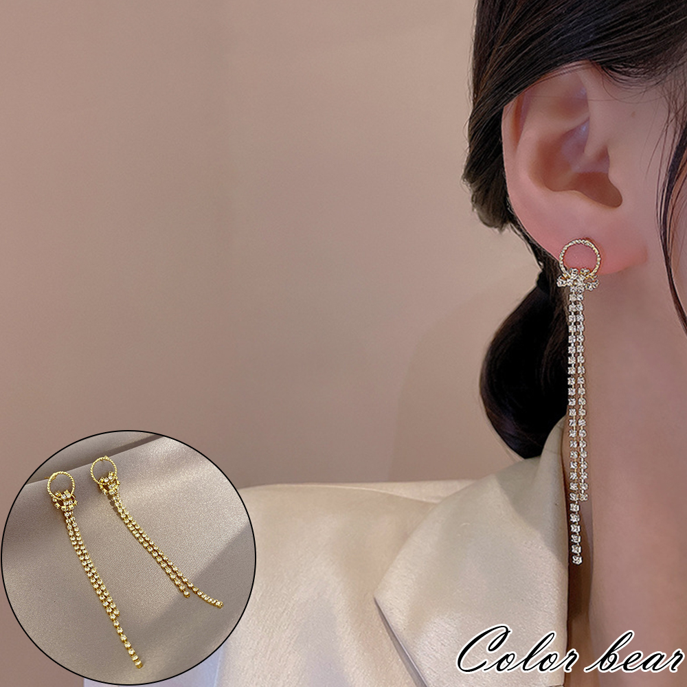 【卡樂熊】S925銀韓系打結圈圈造型耳環飾品