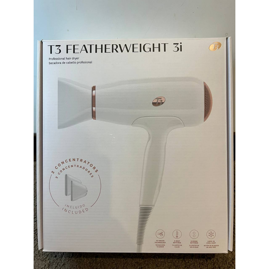 【全新】最新款第三代 T3 Featherweight 3i 負離子輕型吹風機白金色、珍珠玫瑰粉色‼️