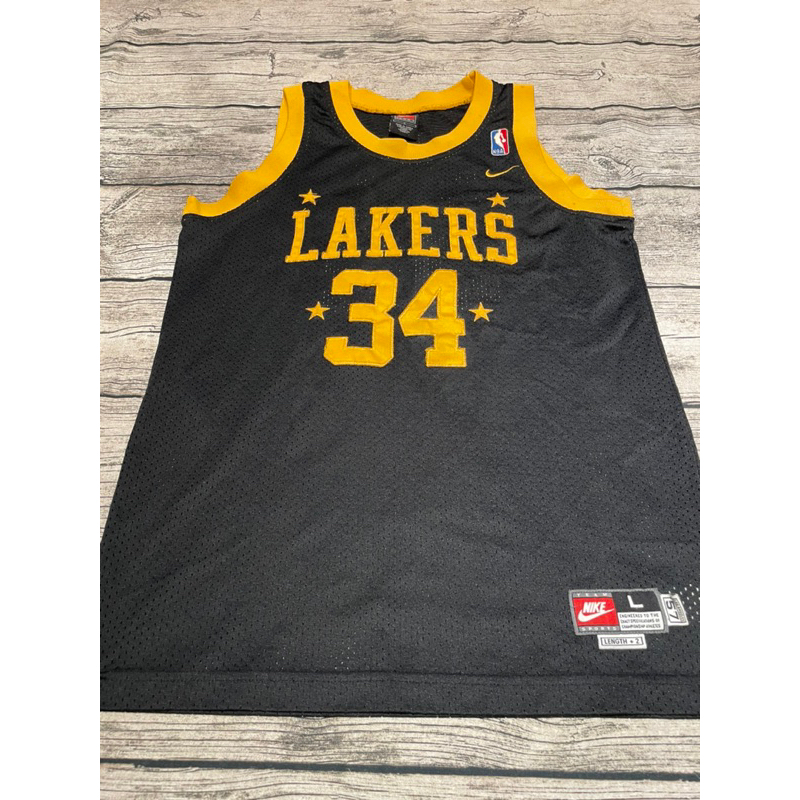 NBA球衣 O’Neal 歐尼爾 Lakers 湖人 黑四星 青年版L 二手