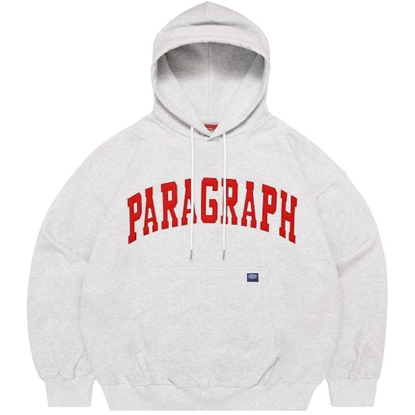 【PARAGRAPH】S10 NO.13 APPLIQUE HOODIE 雙色拼布 帽T (B款雪花灰x紅字) 化學原宿