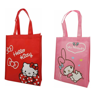［達達小舖］ 台灣現貨24HR出貨 三麗鷗購物袋 三麗鷗無紡布購物袋(中)-Hello Kitty/美樂蒂