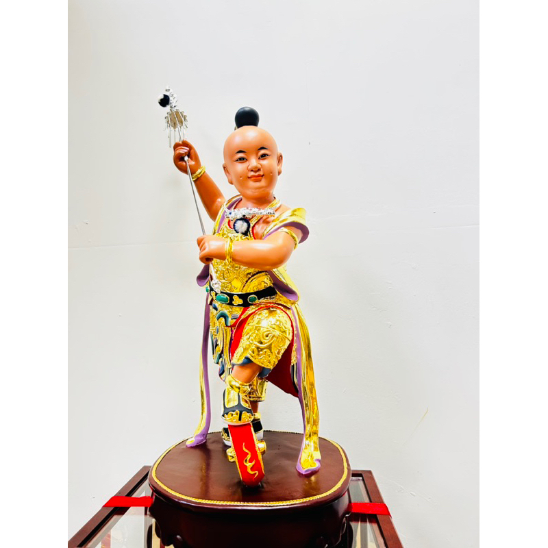 「華誠」1尺3 三太子 中壇元帥 太子 樟木雕刻 金身 可分期 神像 贈法器