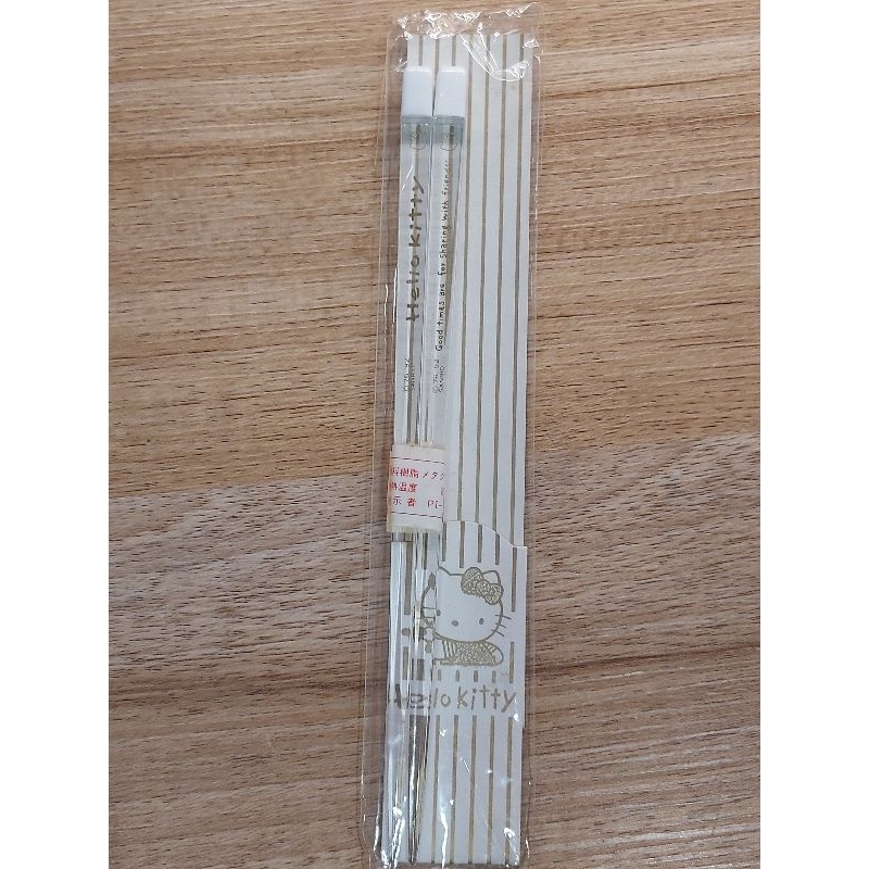 早期收藏 老件 全新 1992  Hello kitty 18cm 日本製 塑膠筷 環保筷