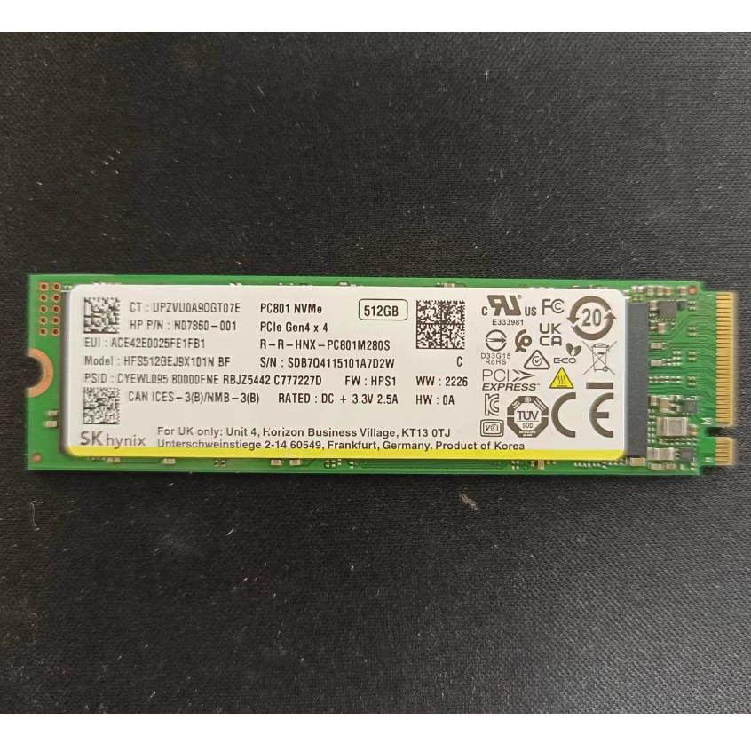 【SK hynix】SSD PC801 512GB(拆封新品&amp;良品)