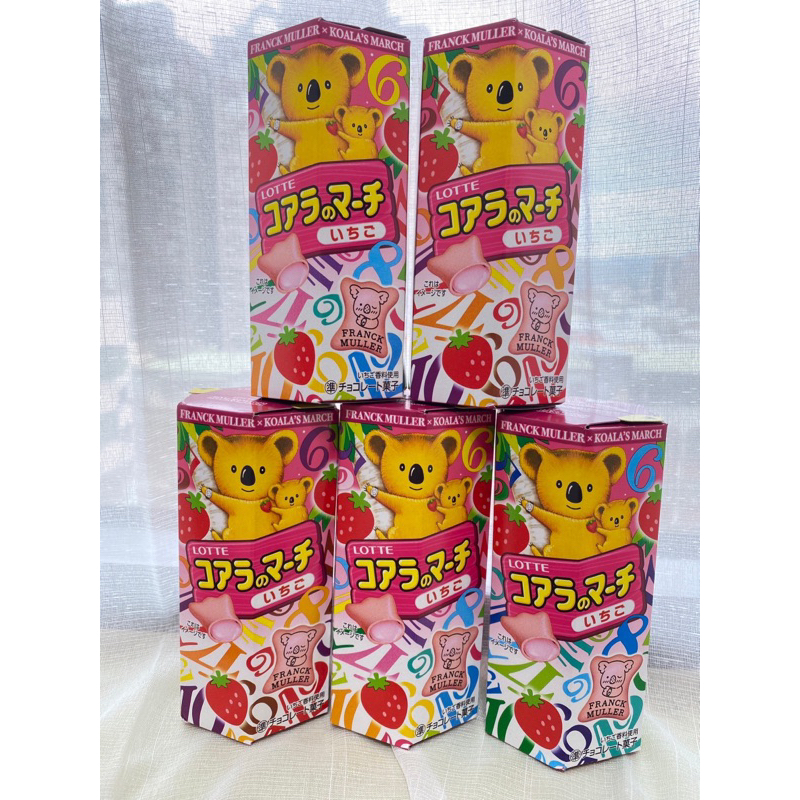 全新 現貨 LOTTE 樂天 日本直購 小熊餅乾 草莓口味 餅乾是粉色的 限定款