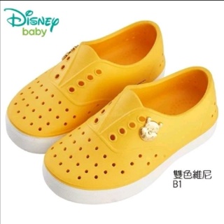 現貨 全新 贈襪 迪士尼 洞洞鞋 水鞋 台灣製 維尼 止滑 防水 輕量 雨鞋 兒童迪士尼 雙色洞洞鞋